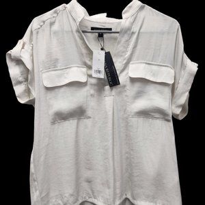 Banana Republic Popover Top Blouse Shirt White - Size Medium